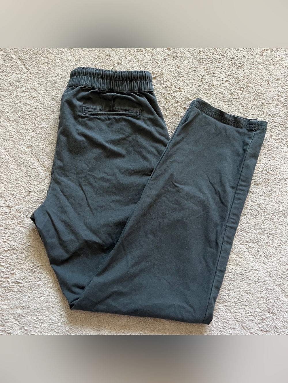 Pact Slim Fit Pants Elastic Waist Organic Cotton Minimal Outdoor Utility Sz M